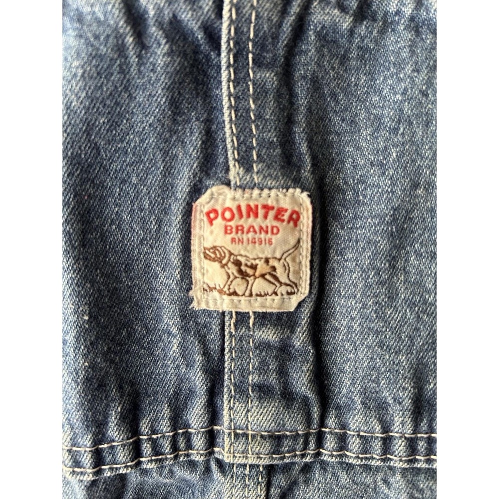 Vintage Pointer Brand Denim Overall Workwear USA Size W34 L36 Men 90s Worn - Picture 8 of 11